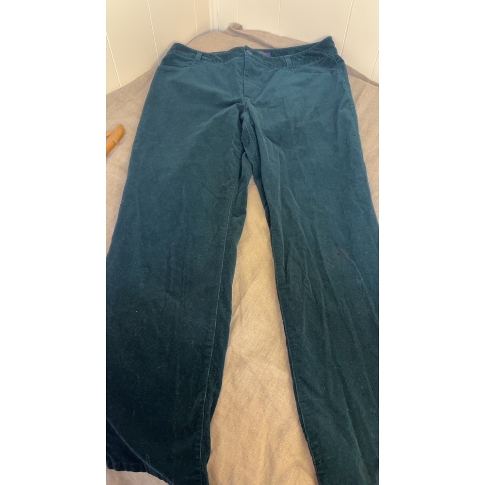 Talbots Heritage Women Corduroy Pants Teal Blue Green Straight Leg Stretch Sz 12